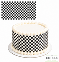 Black & White Checkered Racing Flag Edible Icing Sheet Cake Wrap – Full Sheet