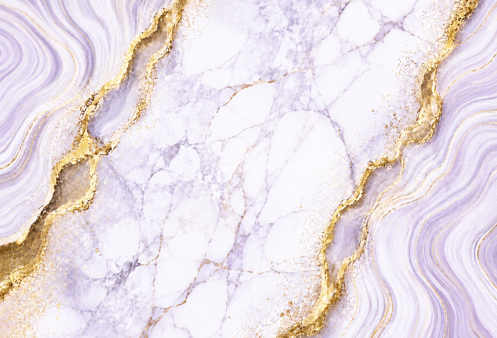 Lilac & Gold Marble Edible Cake Wrap – Elegant Marble Effect Icing Sheet