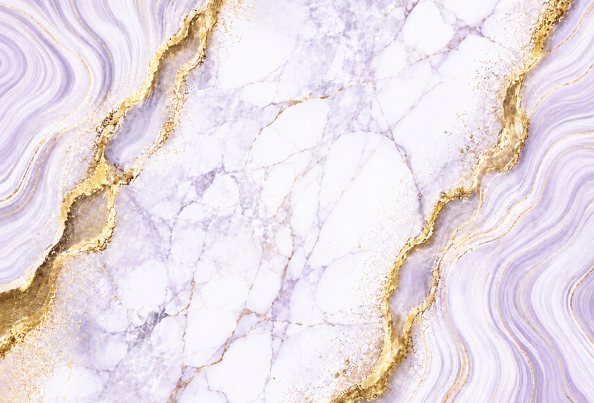 Lilac & Gold Marble Edible Cake Wrap – Elegant Marble Effect Icing Sheet