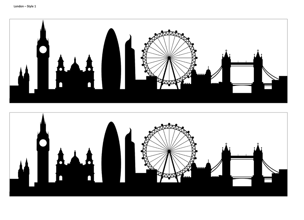 London Skyline Edible Cake Wrap | UK City Silhouette Cake Decoration | London Landmark Birthday Cake Topper