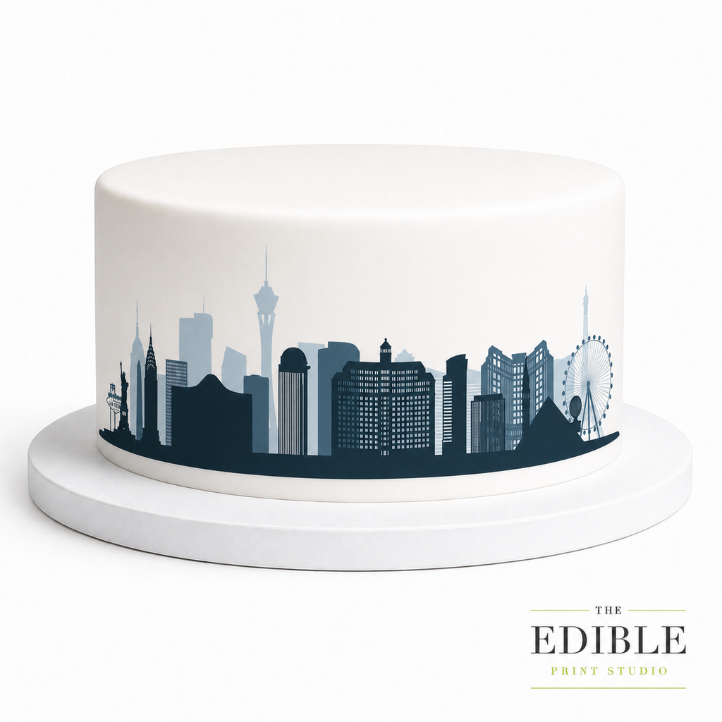 Las Vegas Skyline Edible Cake Wrap | Vegas City Cake Topper