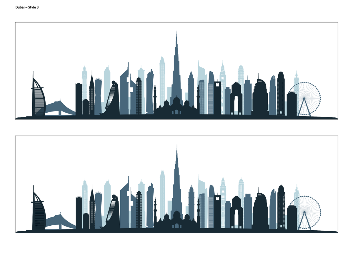 Dubai Skyline Edible Cake Wrap | Dubai City Cake Topper