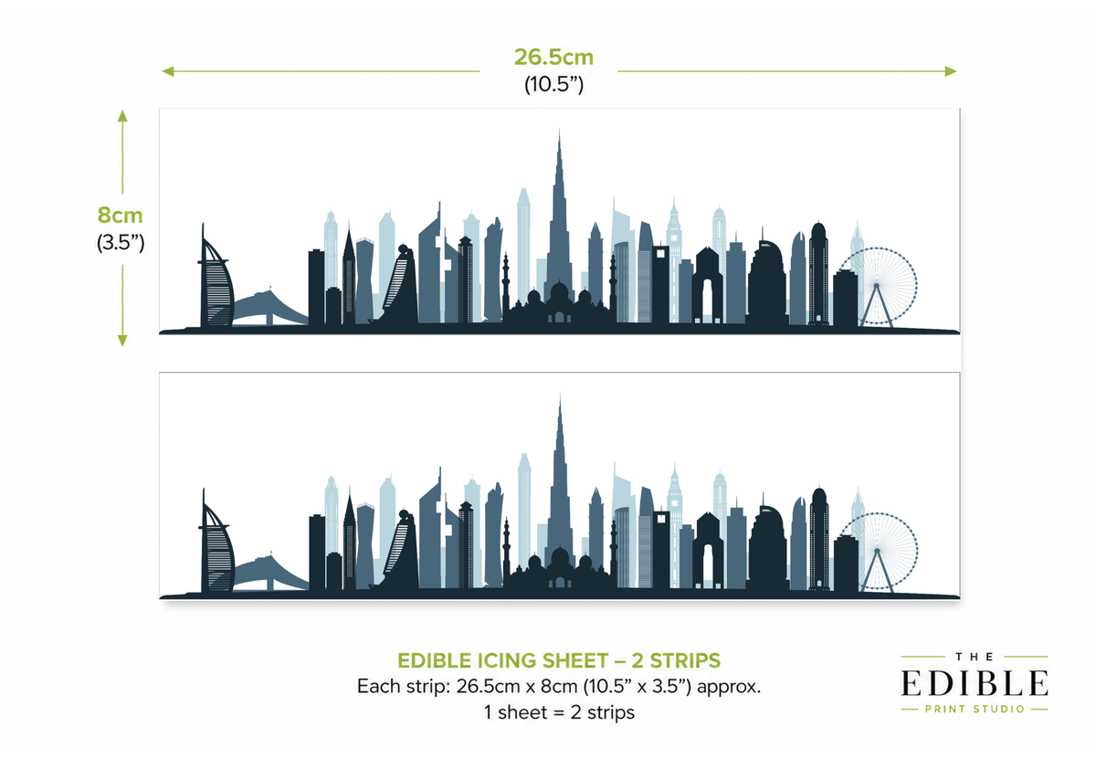 Dubai Skyline Edible Cake Wrap | Dubai City Cake Topper