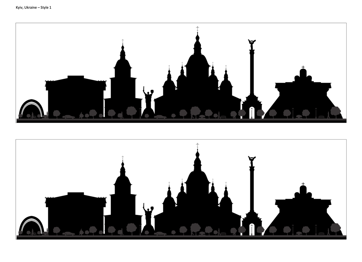 Kyiv Skyline Edible Cake Wrap | Ukraine City Cake Decoration