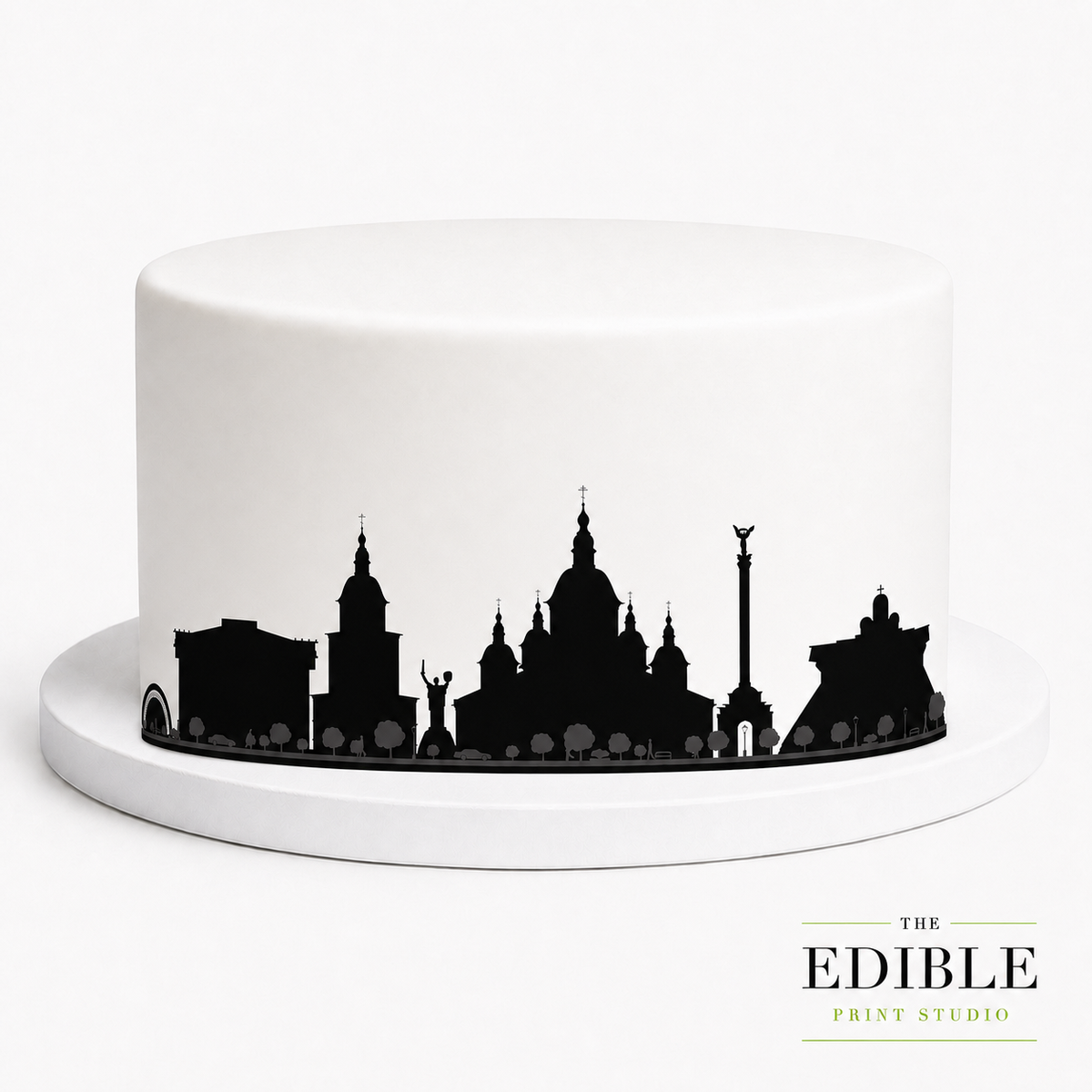Kyiv Skyline Edible Cake Wrap | Ukraine City Cake Decoration