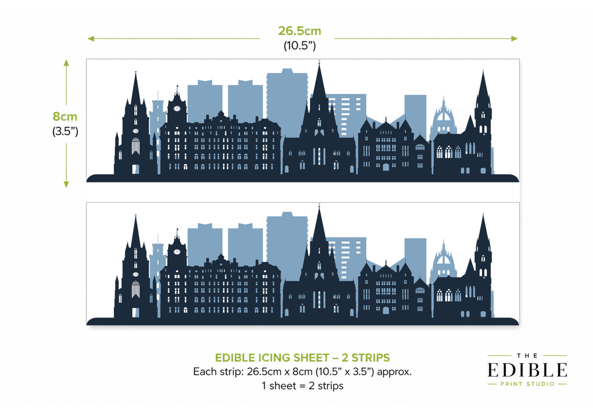 Edinburgh Skyline Edible Cake Wrap | Scotland City Cake Decoration