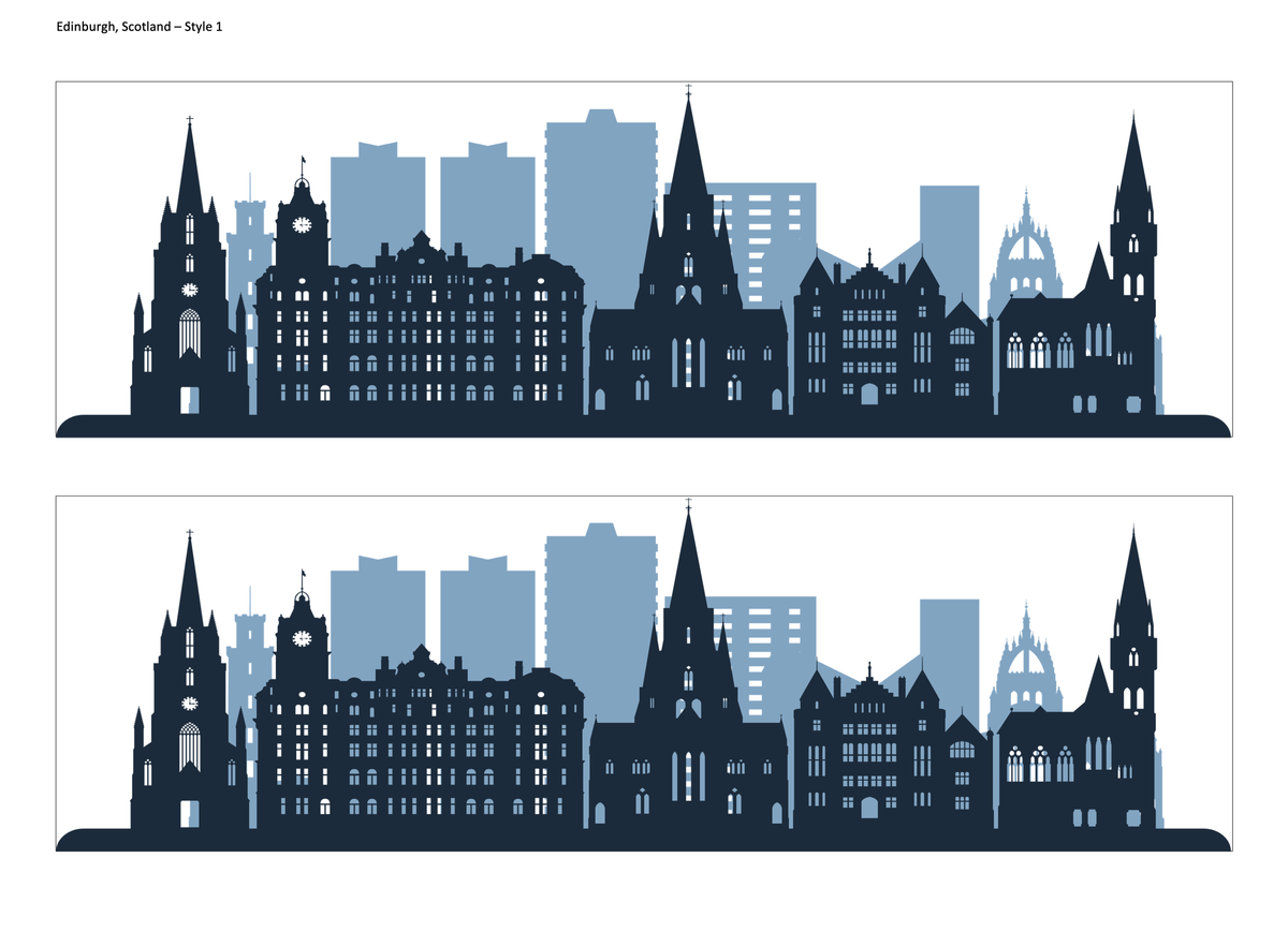 Edinburgh Skyline Edible Cake Wrap | Scotland City Cake Decoration