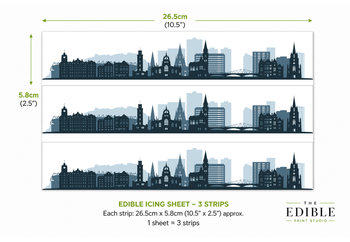 Edinburgh Skyline Edible Cake Wrap | Scotland City Cake Decoration