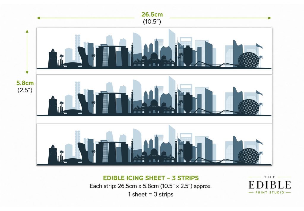 Abu Dhabi Skyline Edible Cake Wrap | UAE City Cake Decoration