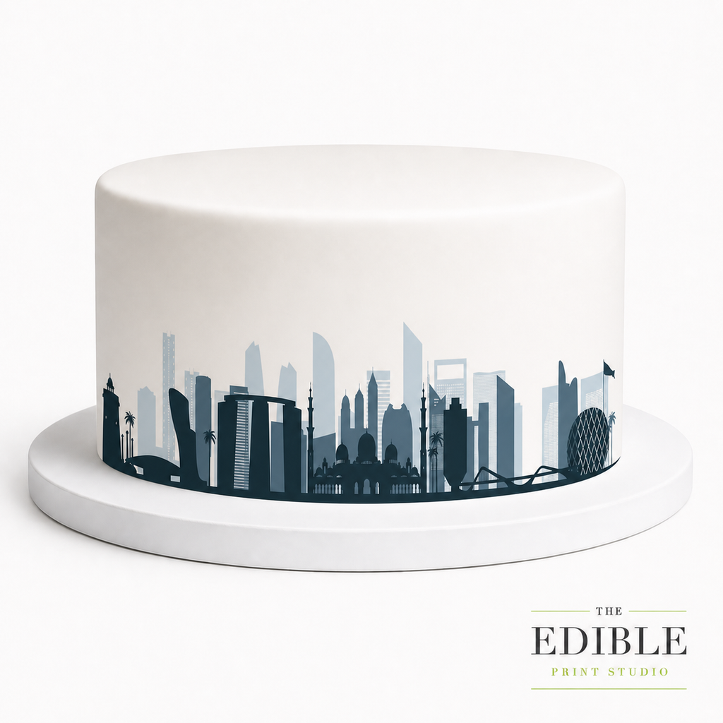 Abu Dhabi Skyline Edible Cake Wrap | UAE City Cake Decoration