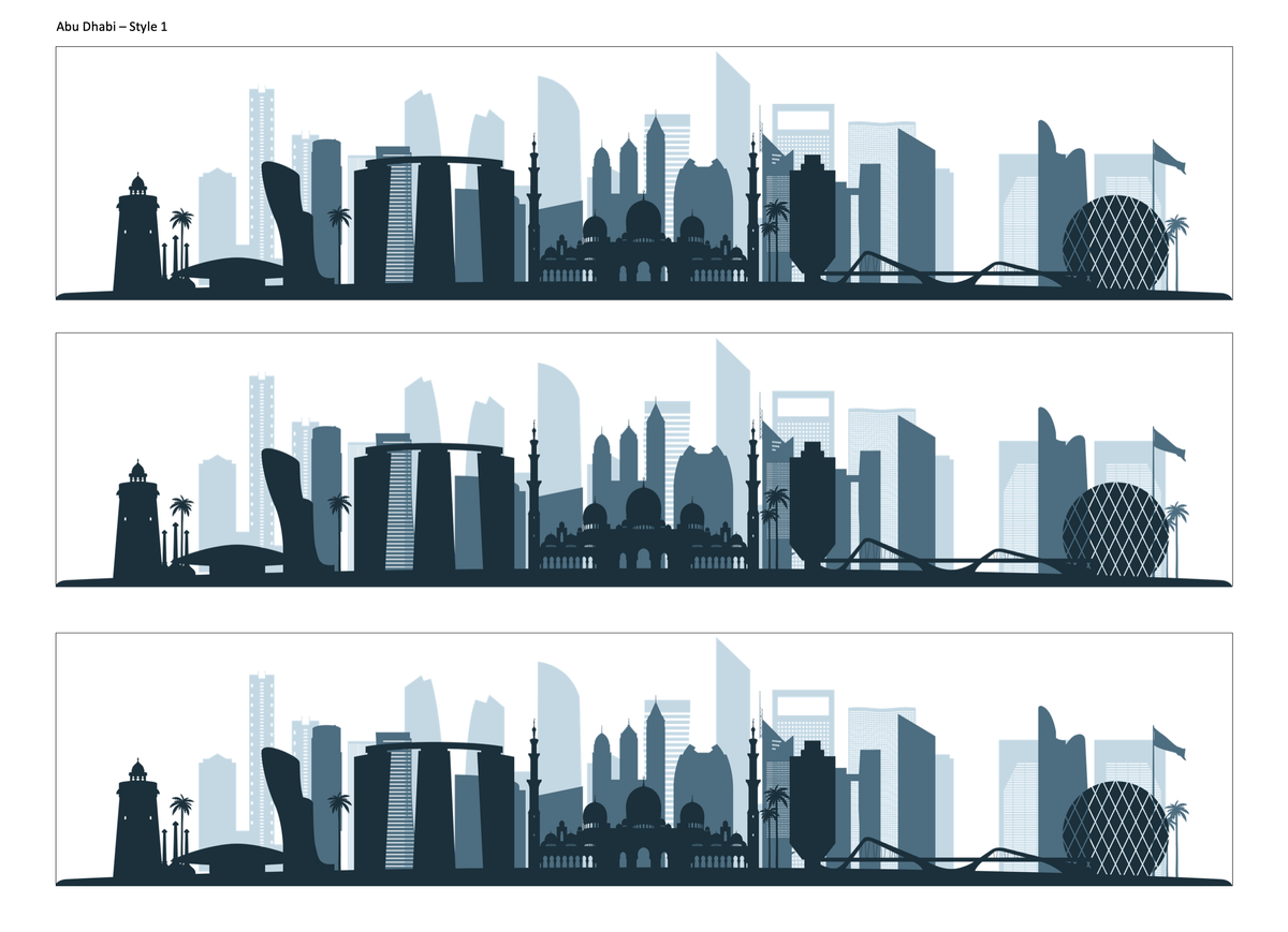 Abu Dhabi Skyline Edible Cake Wrap | UAE City Cake Decoration