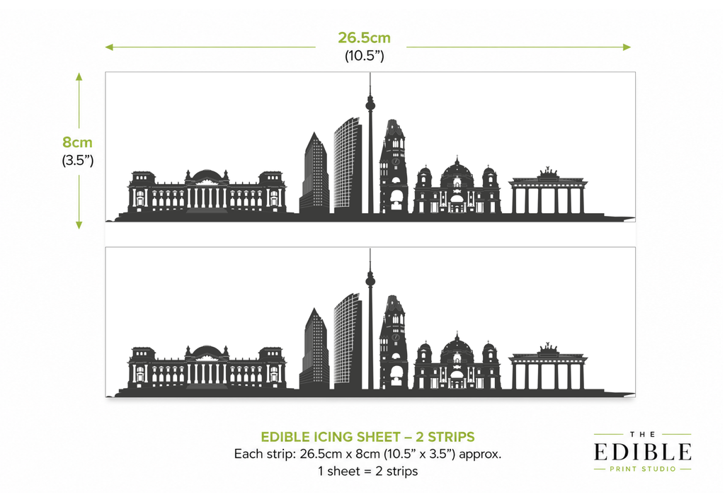 Berlin Skyline Edible Cake Wrap | Germany City Cake Decoration