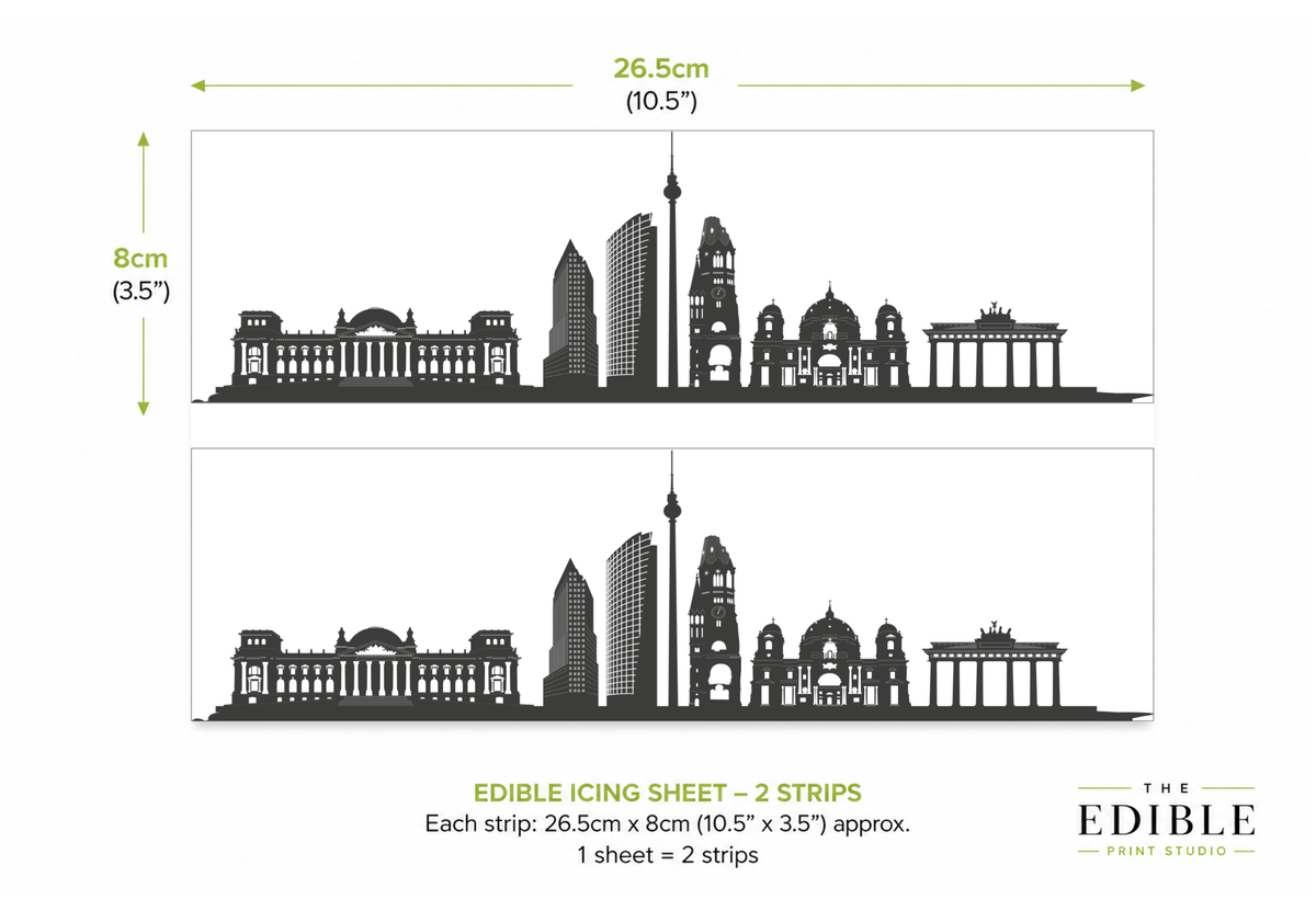 Berlin Skyline Edible Cake Wrap | Germany City Cake Decoration