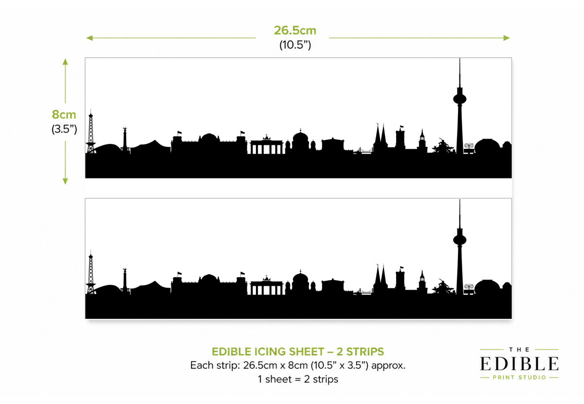 Berlin Skyline Edible Cake Wrap | Germany City Cake Decoration