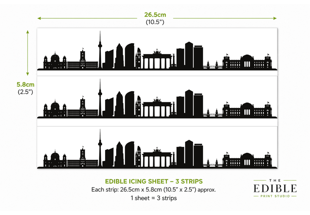 Berlin Skyline Edible Cake Wrap | Germany City Cake Decoration