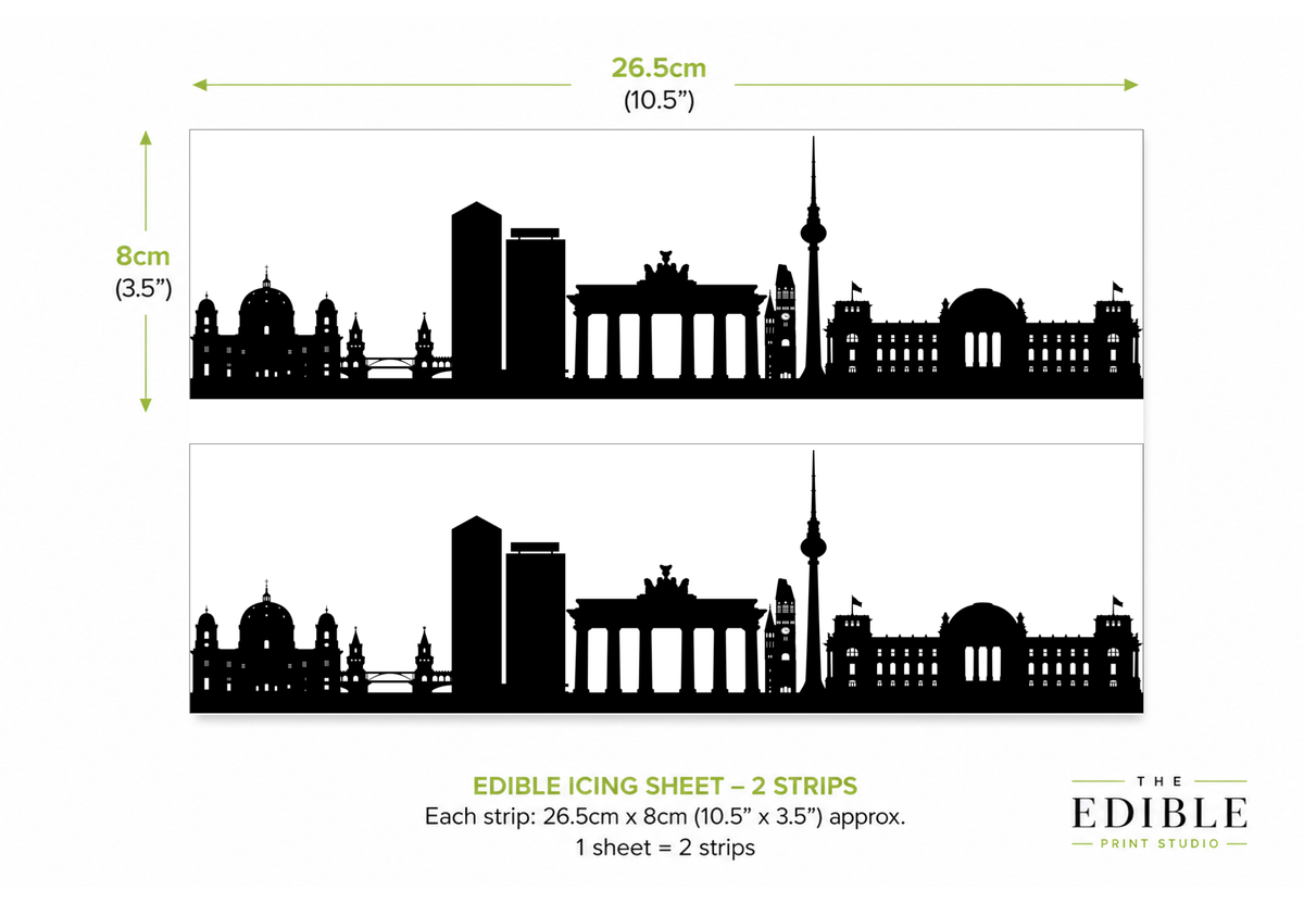 Berlin Skyline Edible Cake Wrap | Germany City Cake Decoration