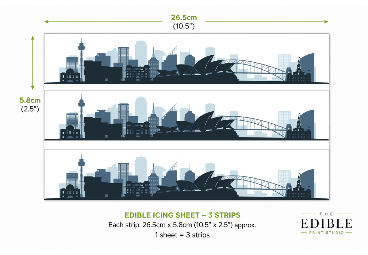 Sydney Skyline Edible Cake Wrap | Australia City Cake Decoration