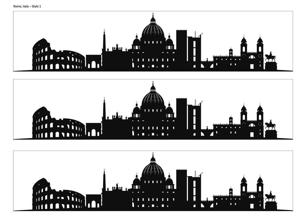 Rome Skyline Edible Cake Wrap | Italy City Cake Decoration