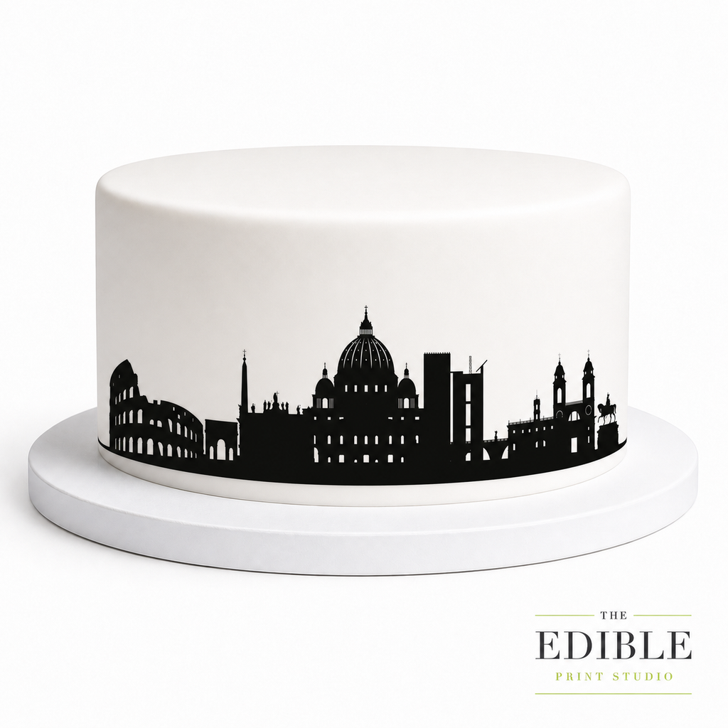Rome Skyline Edible Cake Wrap | Italy City Cake Decoration