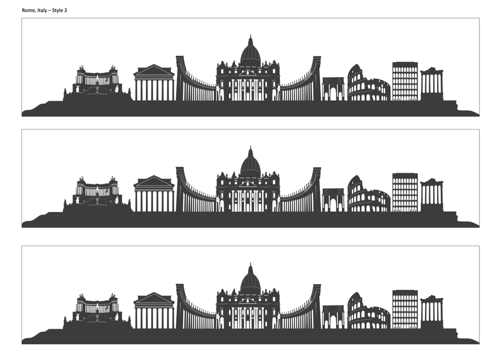 Rome Skyline Edible Cake Wrap | Italy City Cake Decoration
