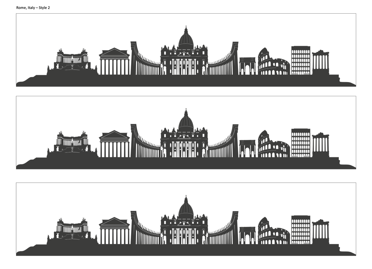 Rome Skyline Edible Cake Wrap | Italy City Cake Decoration