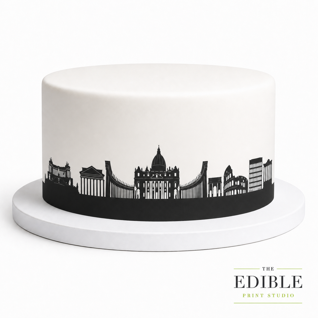 Rome Skyline Edible Cake Wrap | Italy City Cake Decoration