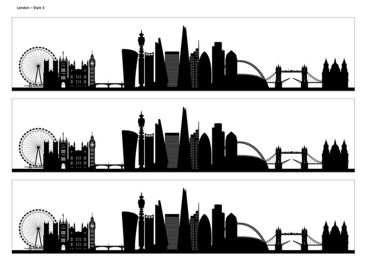 London Skyline Edible Cake Wrap | UK City Silhouette Cake Decoration | London Landmark Birthday Cake Topper