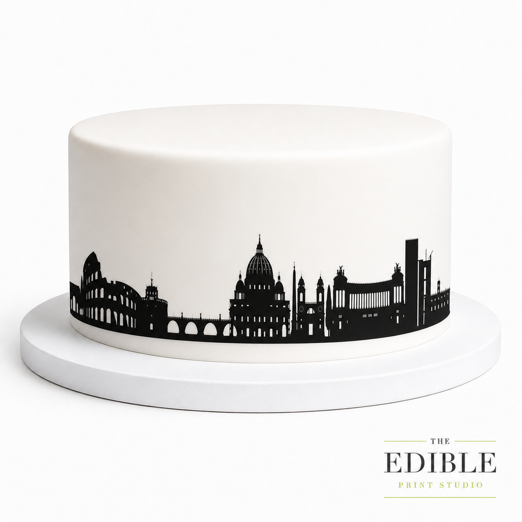Rome Skyline Edible Cake Wrap | Italy City Cake Decoration
