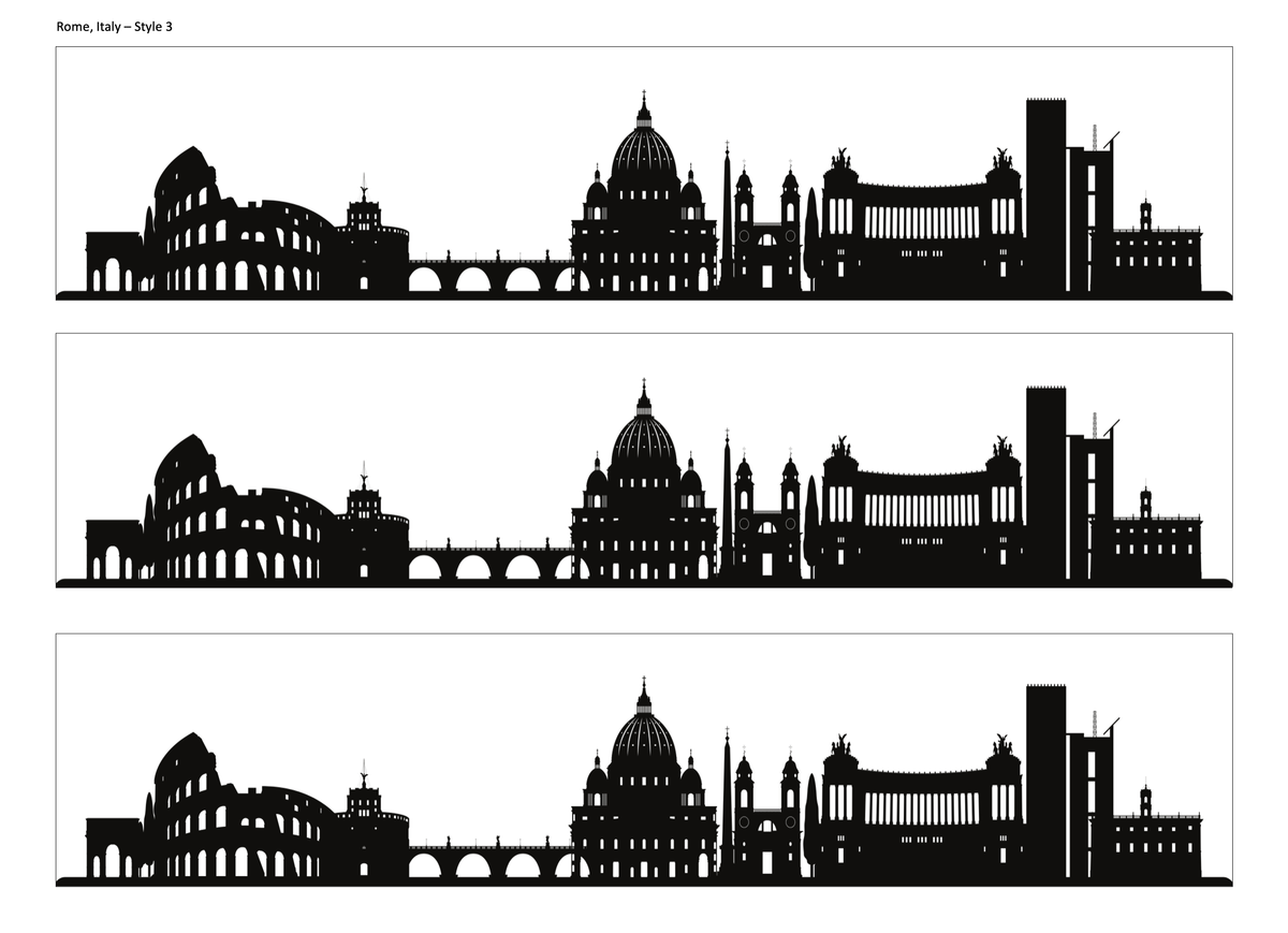 Rome Skyline Edible Cake Wrap | Italy City Cake Decoration