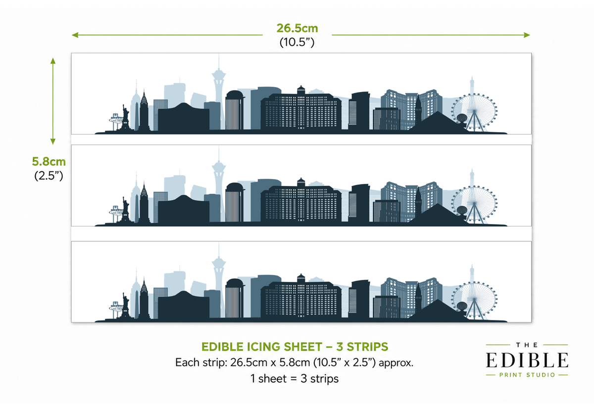 Las Vegas Skyline Edible Cake Wrap | Vegas City Cake Topper