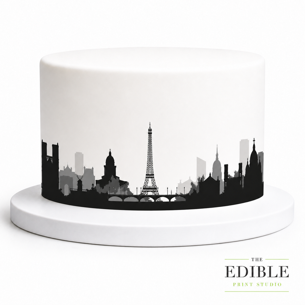 Paris Skyline Edible Cake Wrap | Eiffel Tower Cake Decoration
